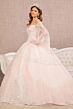Elizabeth K GL3109 Bell Sleeve Pannier Skirt Quinceanera Gown