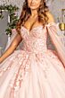 Elizabeth K GL3110 Sheer Cape Off The Shoulder Quinceanera Dress