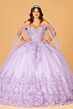 Elizabeth K GL3110 Sheer Cape Off The Shoulder Quinceanera Dress