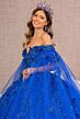Elizabeth K GL3111 Long Cape Sleeve Off The Shoulder Quinceanera Dress