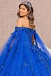Elizabeth K GL3111 Long Cape Sleeve Off The Shoulder Quinceanera Dress