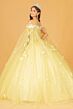 Elizabeth K GL3111 Long Cape Sleeve Off The Shoulder Quinceanera Dress
