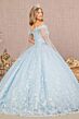 Elizabeth K GL3166 Off-The-Shoulder Feather Neck Quinceanera Dress