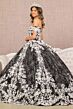 Elizabeth K GL3168 Hooded Cape Plunging Neck Quinceanera Dress