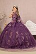 Elizabeth K GL3171 Sheer Cape Off The Shoulder Quinceanera Dress