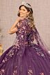 Elizabeth K GL3171 Sheer Cape Off The Shoulder Quinceanera Dress