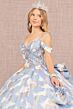 Elizabeth K GL3174 Cold-Shoulder Ruffled Train Quinceanera Gown