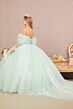 Elizabeth K GL3176 Feather Puff Sleeve Sweetheart Neck Quince Gown