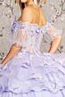 Elizabeth K GL3180 Ruffle Peplum Two-Way Skirt Quinceanera Dress