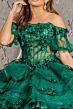 Elizabeth K GL3180 Ruffle Peplum Two-Way Skirt Quinceanera Dress