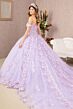Elizabeth K GL3182 Floral Corset Bodice Long Train Quince Gown