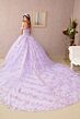 Elizabeth K GL3182 Floral Corset Bodice Long Train Quince Gown