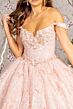 Elizabeth K GL3183 Applique Waist Off-The-Shoulder Quinceanera Dress