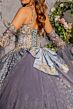 GLS by Gloria GL3318 Bell Sleeve Satin Back Bow Quinceanera Dress