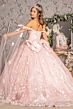 GLS by Gloria GL3465 Bow Applique Long Streamer Quince Gown