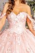 GLS by Gloria GL3465 Bow Applique Long Streamer Quince Gown