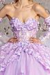 GLS by Gloria GL3470 Corset Bodice Bell Sleeve Quinceanera Dress