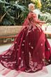 GLS by Gloria GL3471 Sheer Cape Embroidered Velvet Quince Gown