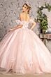 GLS by Gloria GL3475 Illusion Corset Sweetheart Neck Quince Gown