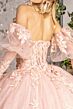 GLS by Gloria GL3476 Juliet Sleeve Basque Waist Floral Quince Gown