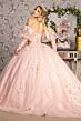 GLS by Gloria GL3476 Juliet Sleeve Basque Waist Floral Quince Gown