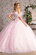 GLS by Gloria GL3483 Cold-Shoulder Illusion Bodice Quinceanera Dress