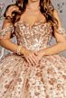 GLS by Gloria GL3485 Back Bow Off The Shoulder Quinceanera Dress