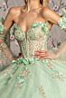 GLS by Gloria GL3486 Bell Sleeve Plunging Sweetheart Neck Quince Gown