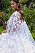 GLS by Gloria GL3501 Cape Sleeve Pleated Bust Applique Quince Gown