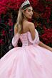 GLS by Gloria GL3502 Illusion Bodice Draped Sleeve Quince Gown