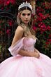 GLS by Gloria GL3502 Illusion Bodice Draped Sleeve Quince Gown