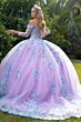 GLS by Gloria GL3503 Sheer Long Sleeve Basque Waist Quince Gown