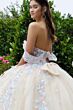 GLS by Gloria GL3504 Illusion Bodice Off-The-Shoulder Quince Gown