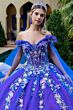 GLS by Gloria GL3518 Cape Sleeve Beaded Off-The-Shoulder Quince Gown