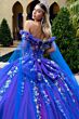 GLS by Gloria GL3518 Cape Sleeve Beaded Off-The-Shoulder Quince Gown