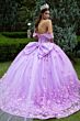 GLS by Gloria GL3524 Scoop Neck Streamer Back Bow Quince Dress