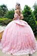 GLS by Gloria GL3526 Removable Bow Sweetheart Neck Quince Dress