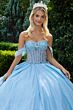 GLS by Gloria GL3527 Beaded Sheer Bodice Back Bow Quince Dress