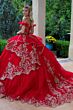 GLS by Gloria GL3528 Ruffle Sleeve Floral Embroidered Quince Dress