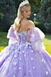 GLS by Gloria GL3541 Removable Sleeve Butterfly Applique Quince Dress