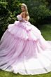 GLS by Gloria GL3546 Removable Puff Sleeve Pick-Up Skirt Quince Dress
