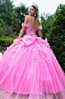 GLS by Gloria GL3547 Floral Sweetheart Neck Bow Train Quince Gown