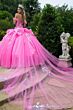 GLS by Gloria GL3547 Floral Sweetheart Neck Bow Train Quince Gown