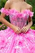 GLS by Gloria GL3547 Floral Sweetheart Neck Bow Train Quince Gown