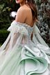 GLS by Gloria GL3550 Sage Green Off The Shoulder Lace-Up Quince Dress