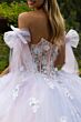 GLS by Gloria GL3570 Sheer Corset Bow Arm Band Quince Dress