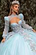 GLS by Gloria GL3577 Sweetheart Neck Sheer Topper Quince Gown