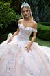 GLS by Gloria GL3596 Off-The-Shoulder Ruffle Skirt Quince Dress