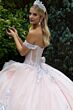 GLS by Gloria GL3596 Off-The-Shoulder Ruffle Skirt Quince Dress