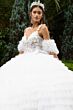 GLS by Gloria GL3610 Plunging Neck Ruffle Skirt Quince Dress